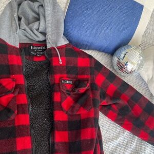 Insulated Red and Black Flannel Zip Up Backwoods
